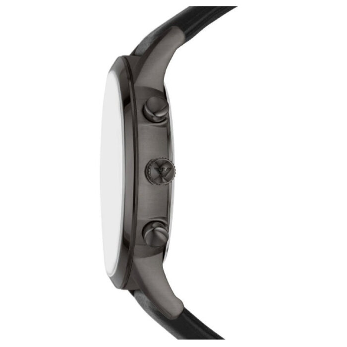Emporio Armani Renato Chronograph Silver Dial Black Leather Strap Watch for Men - AR11473 - Image 12